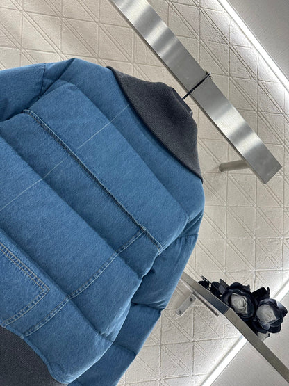 25fw Cowboy collar zipper jacket down