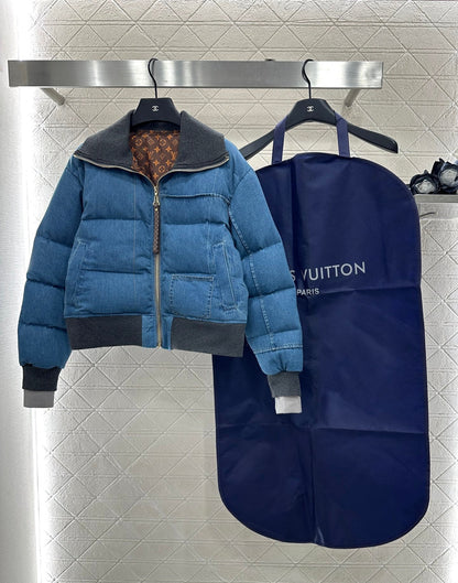 25fw Cowboy collar zipper jacket down