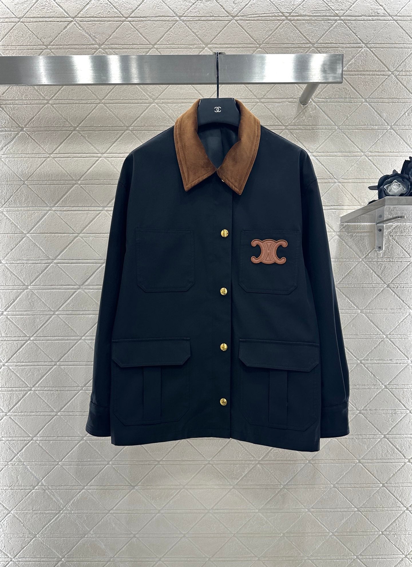 25fw Corduroy collar contrasting coat