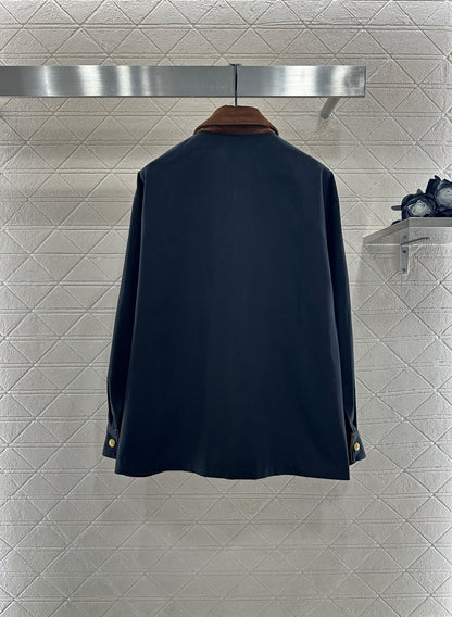 25fw Corduroy collar contrasting coat