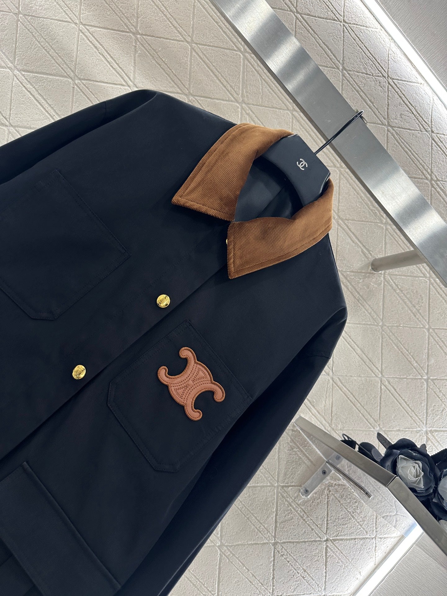 25fw Corduroy collar contrasting coat