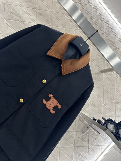 25fw Corduroy collar contrasting coat