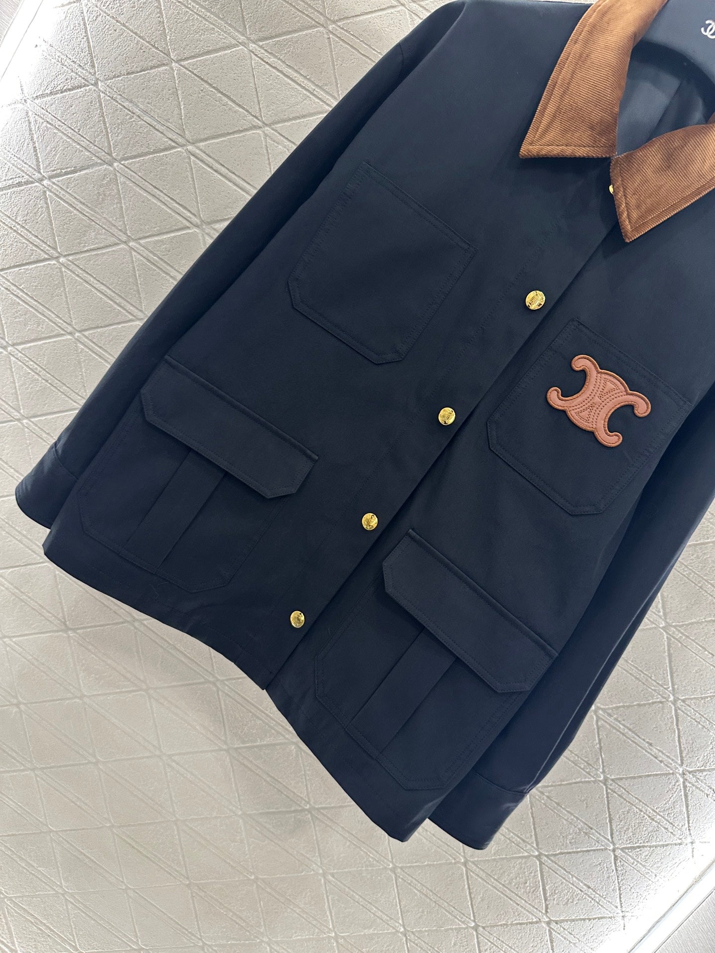25fw Corduroy collar contrasting coat