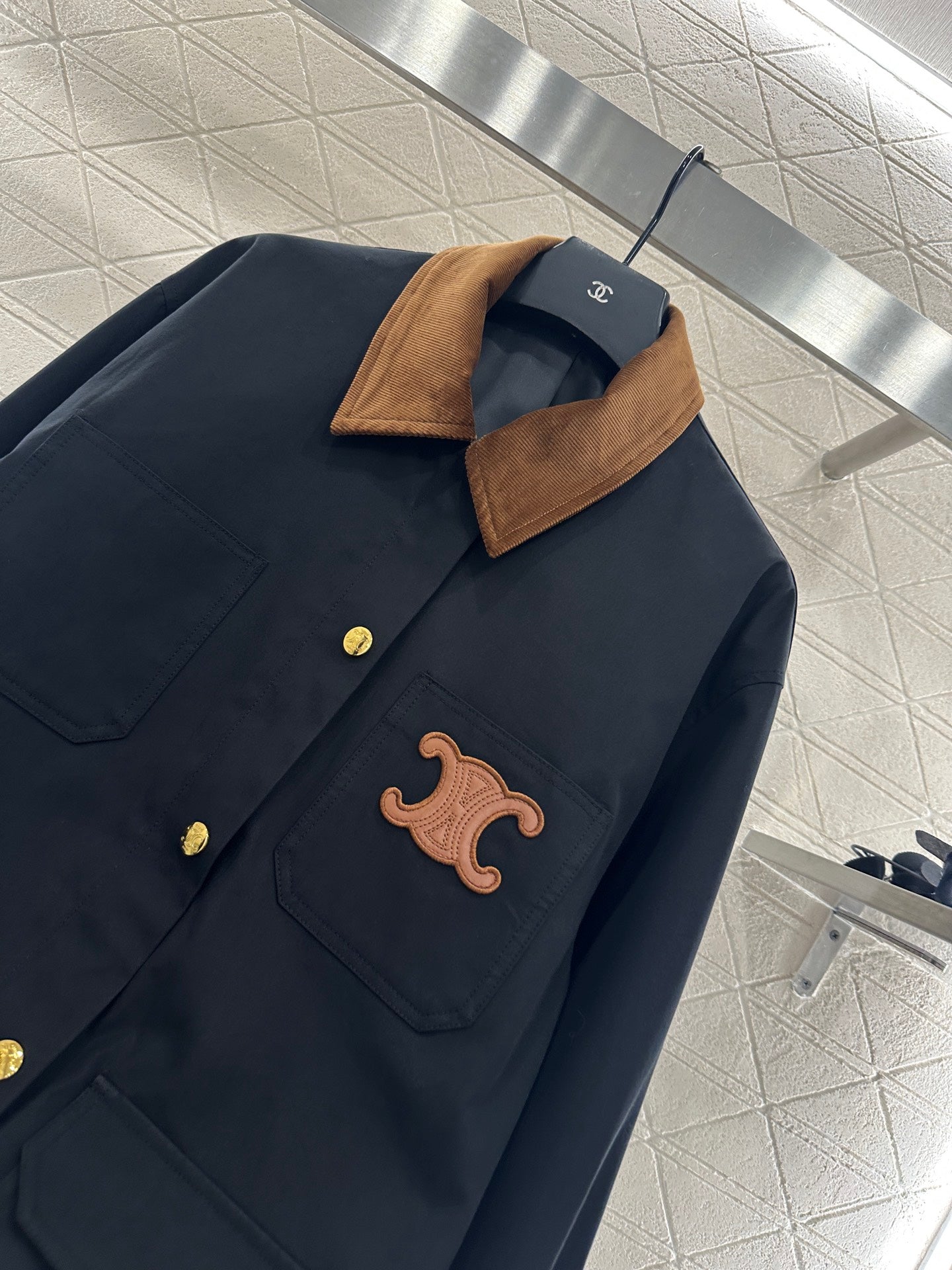 25fw Corduroy collar contrasting coat