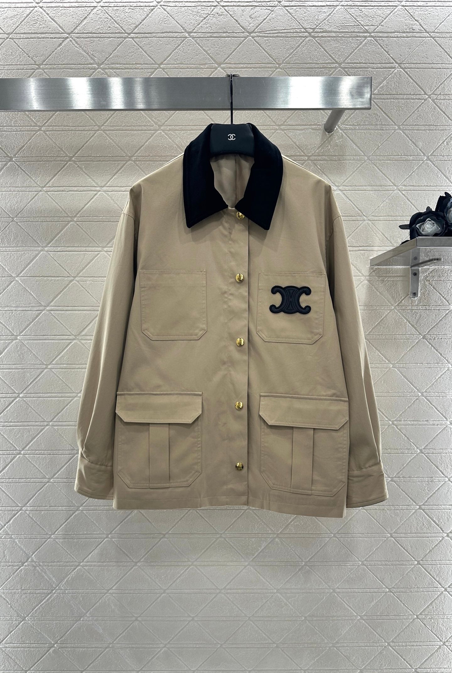 25fw Corduroy collar contrasting coat