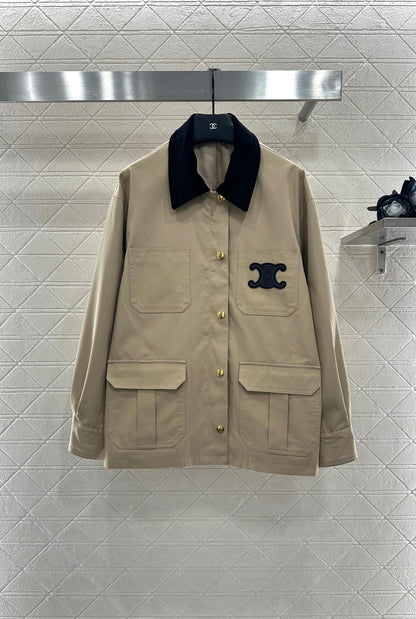 25fw Corduroy collar contrasting coat