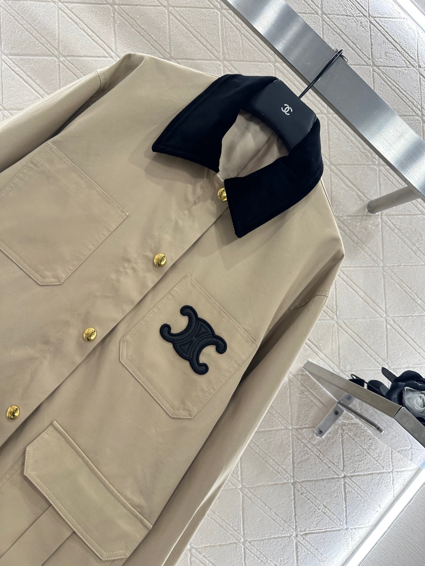 25fw Corduroy collar contrasting coat