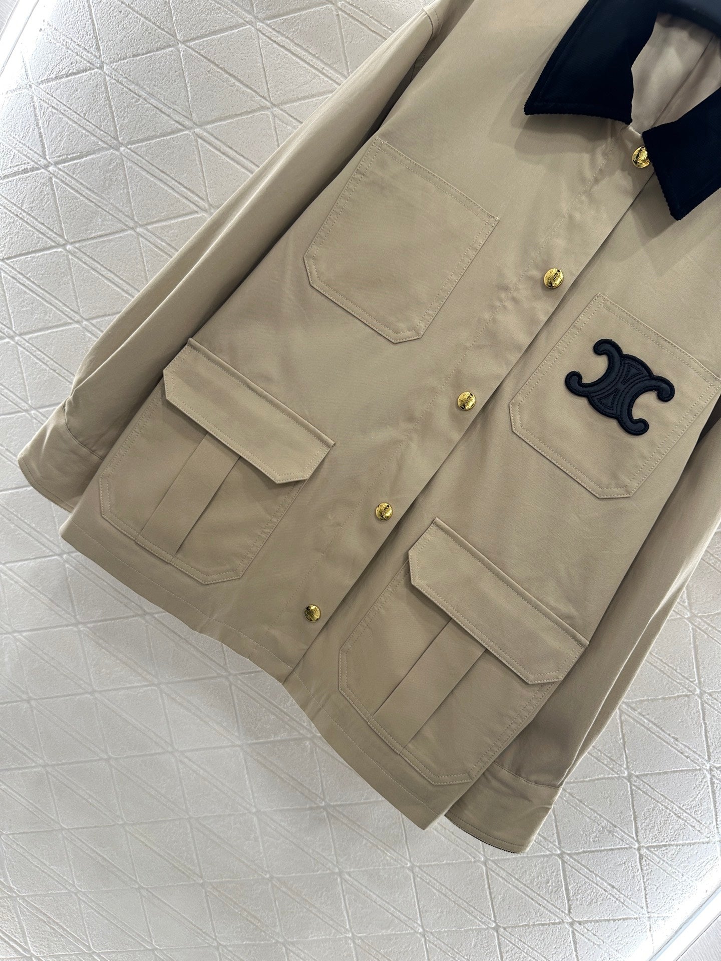 25fw Corduroy collar contrasting coat