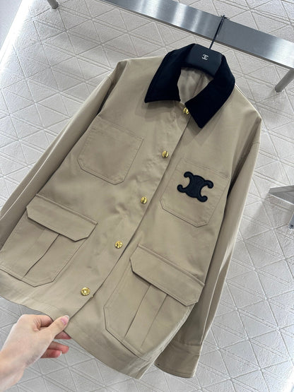 25fw Corduroy collar contrasting coat