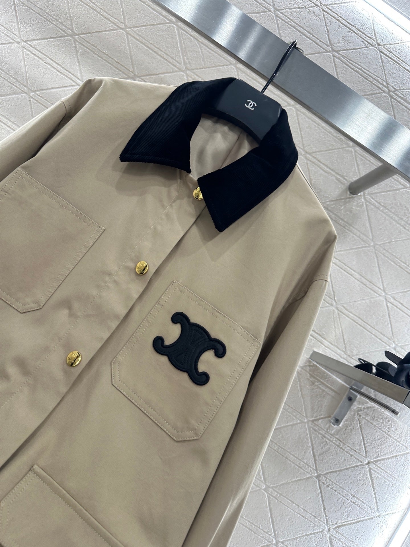25fw Corduroy collar contrasting coat