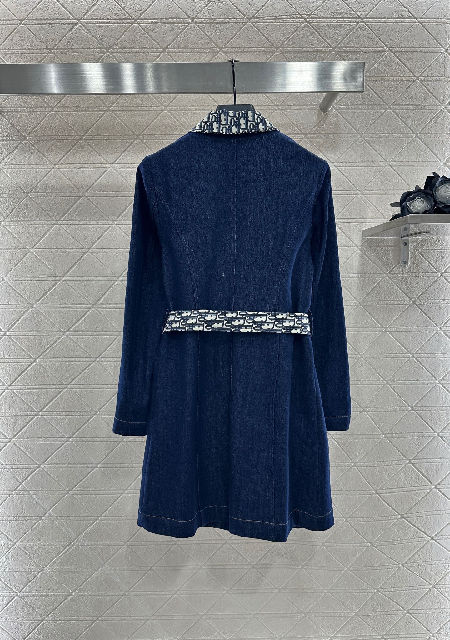 25fw Belt denim trench coat jacket