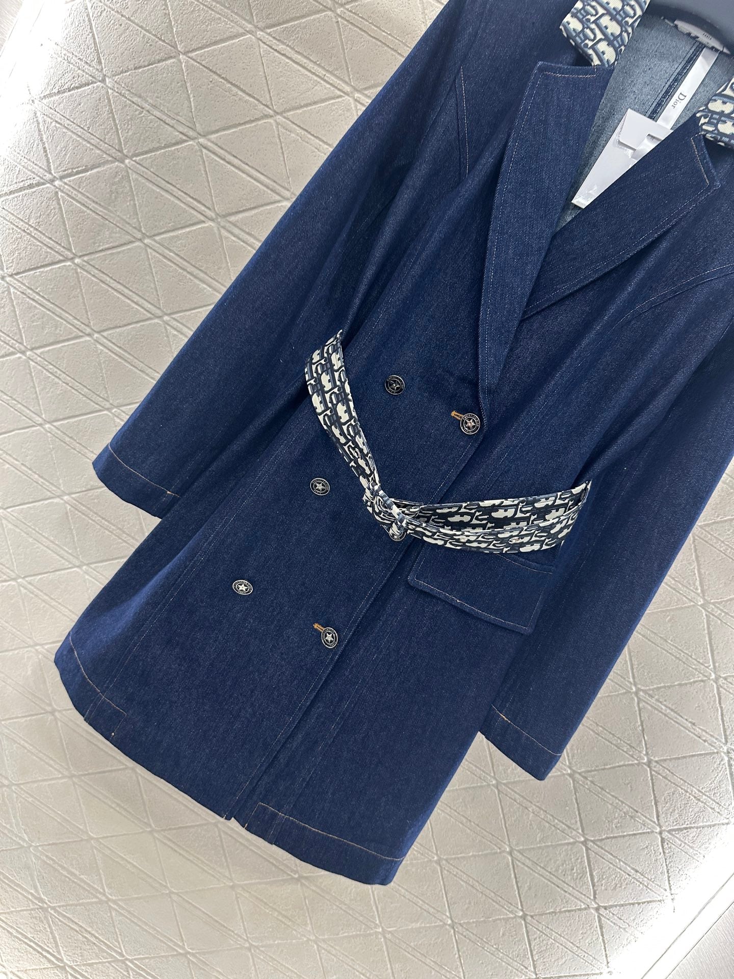 25fw Belt denim trench coat jacket