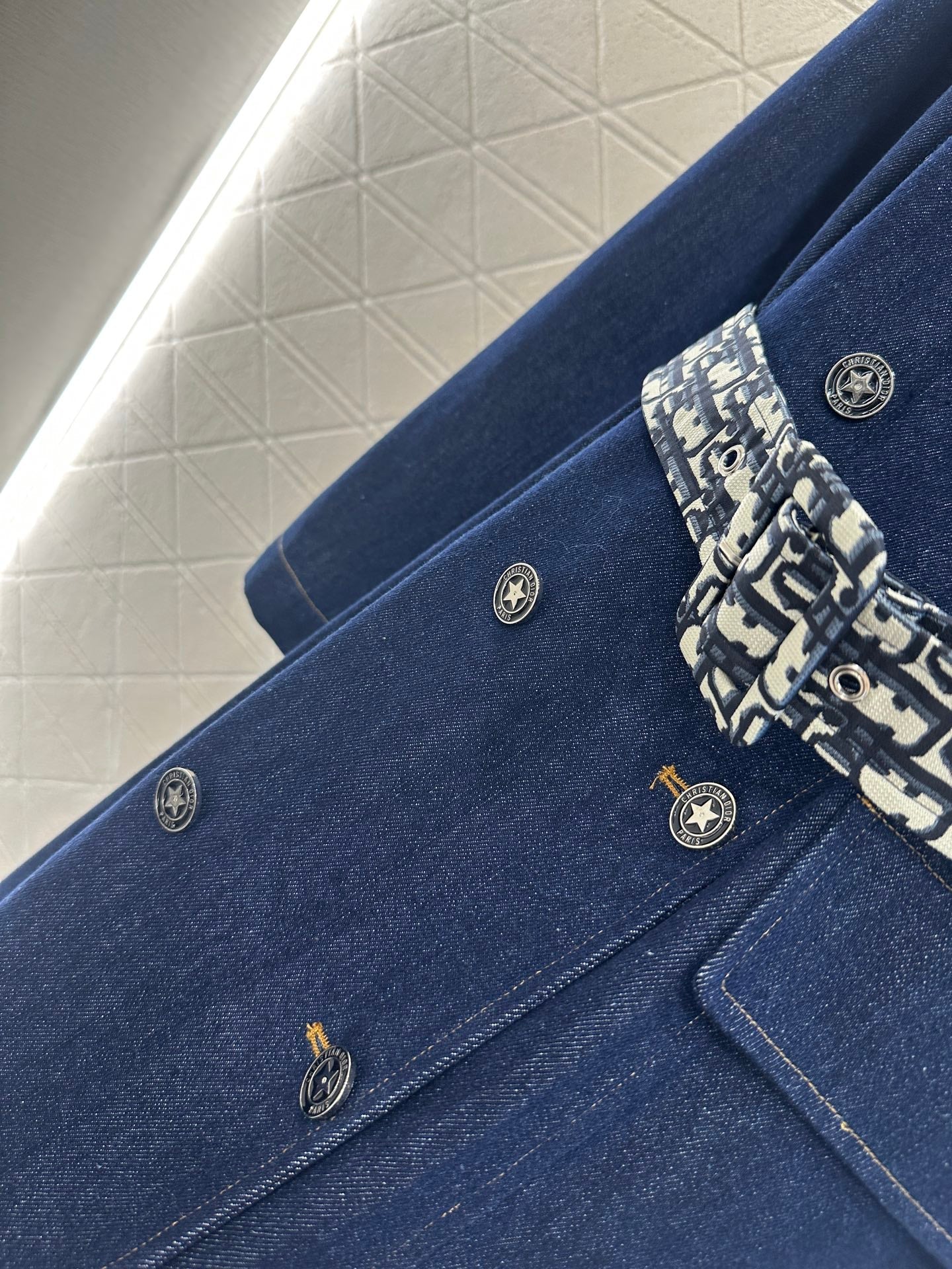 25fw Belt denim trench coat jacket