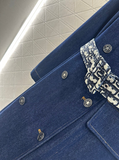 25fw Belt denim trench coat jacket