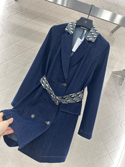 25fw Belt denim trench coat jacket