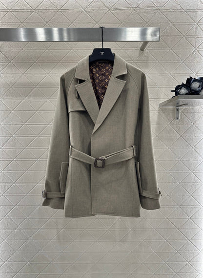 25fw Collar waistband mid length jacket