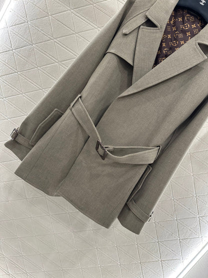 25fw Collar waistband mid length jacket