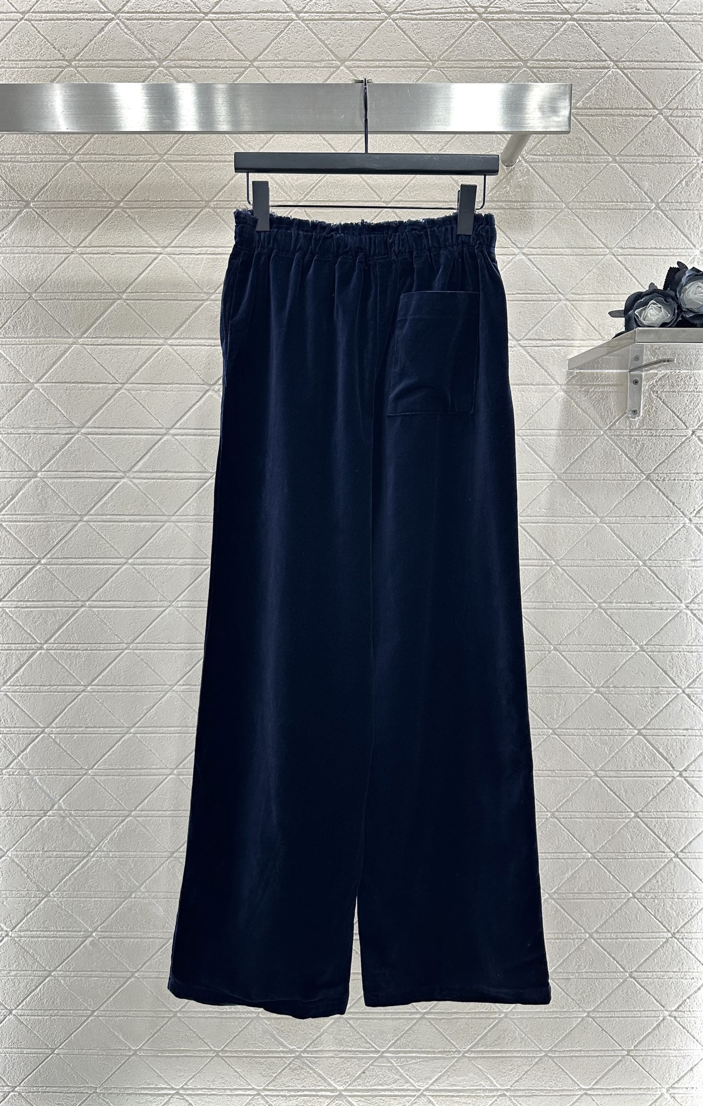25fw Twisted flower drawstring wide leg pants