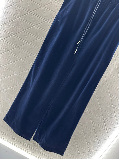 25fw Twisted flower drawstring wide leg pants