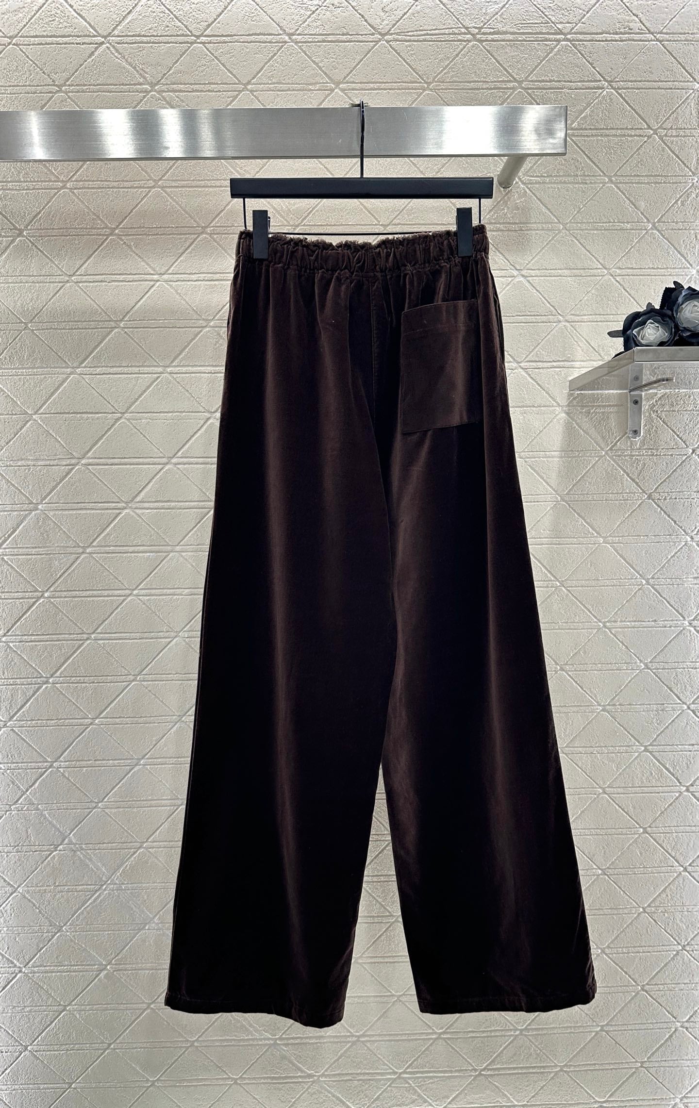 25fw Twisted flower drawstring wide leg pants