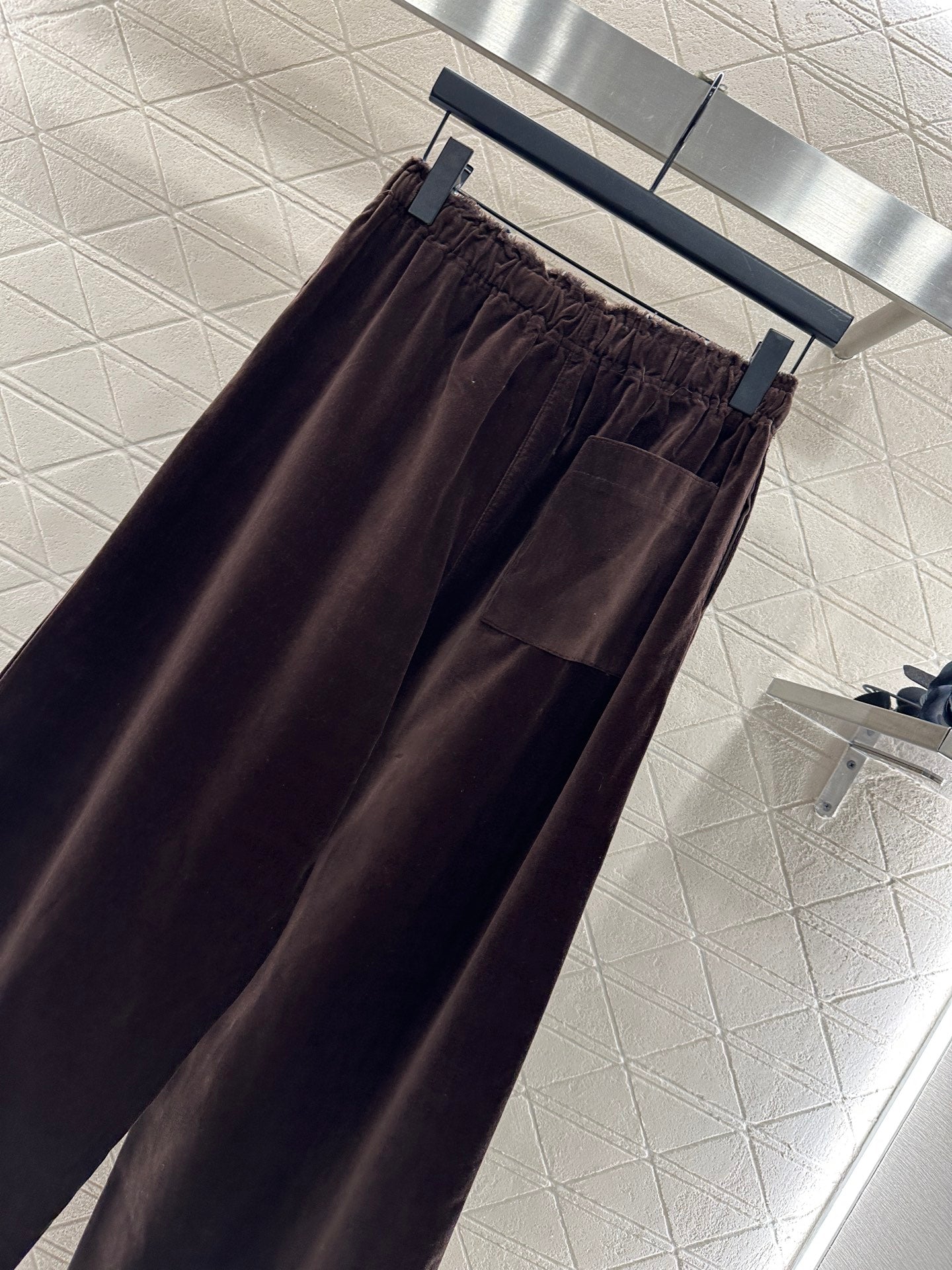 25fw Twisted flower drawstring wide leg pants