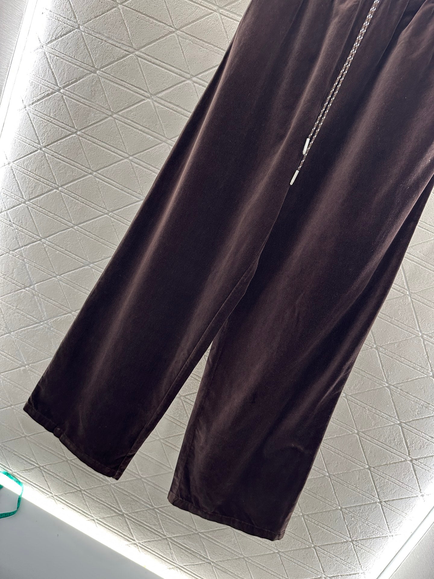 25fw Twisted flower drawstring wide leg pants