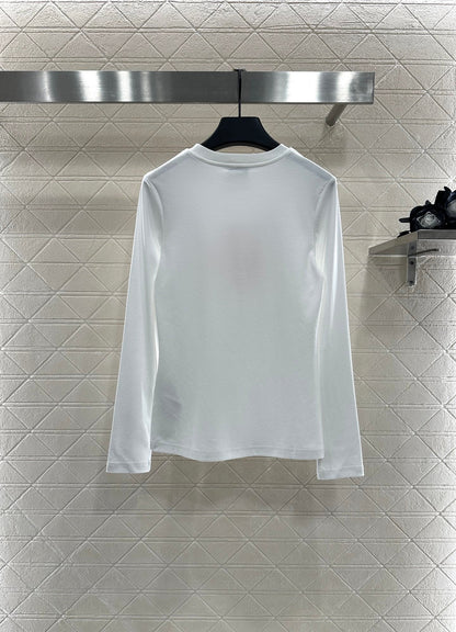 25fw Slim fit beaded logo top