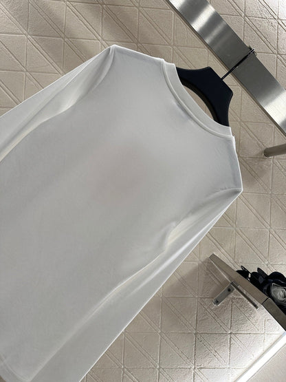 25fw Slim fit beaded logo top