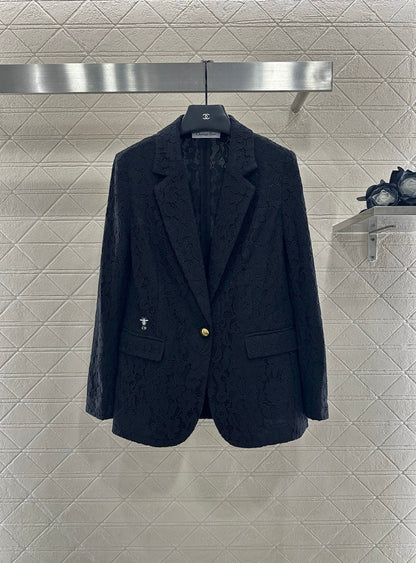 25fw Embroidered collar suit jacket