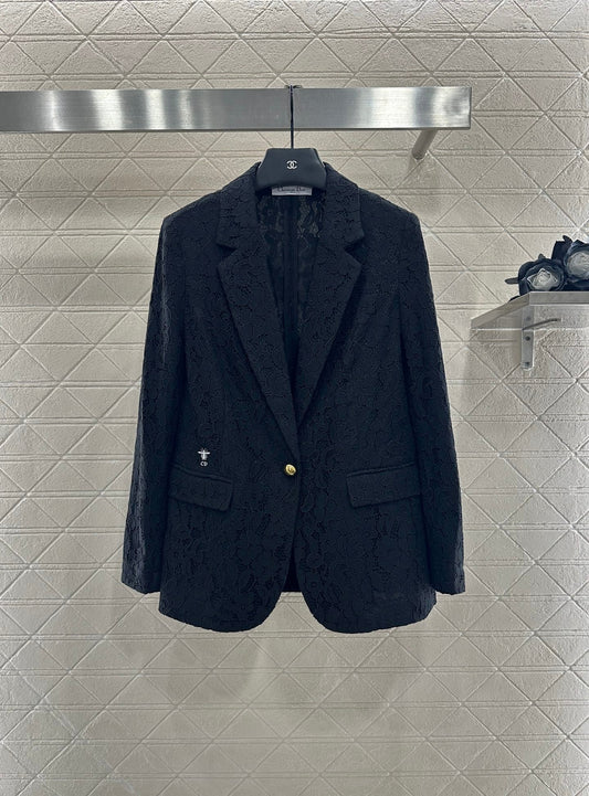 25fw Embroidered collar suit jacket