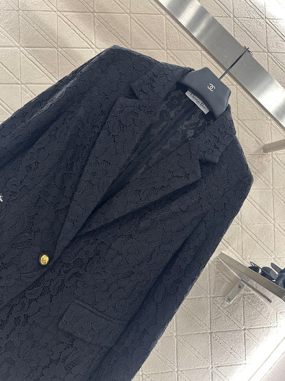 25fw Embroidered collar suit jacket