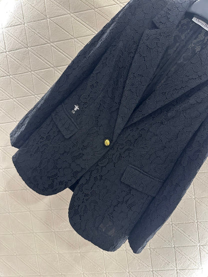 25fw Embroidered collar suit jacket