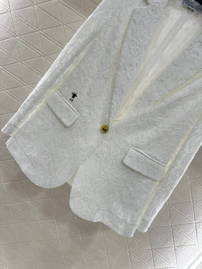 25fw Embroidered collar suit jacket