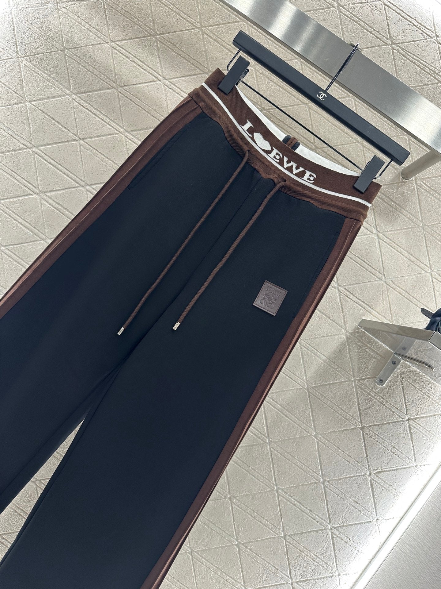 25fw Drawstring webbing wide leg pants