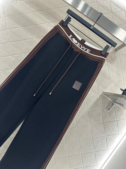 25fw Drawstring webbing wide leg pants