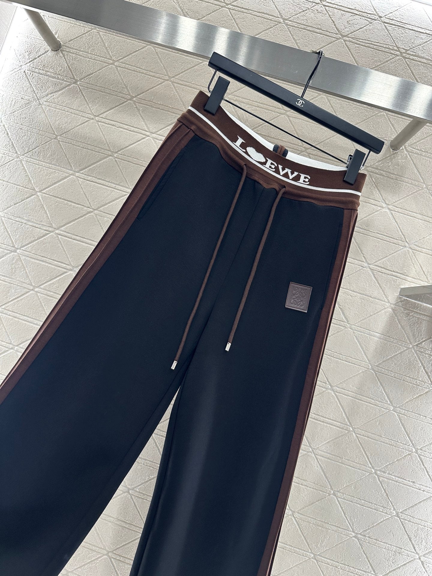 25fw Drawstring webbing wide leg pants