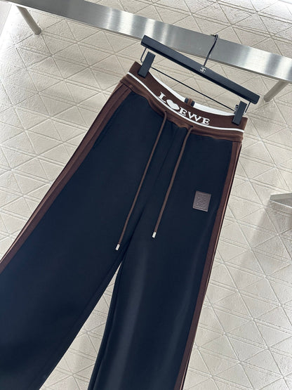 25fw Drawstring webbing wide leg pants