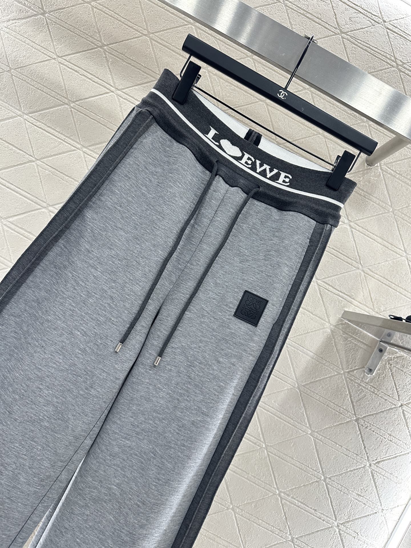 25fw Drawstring webbing wide leg pants