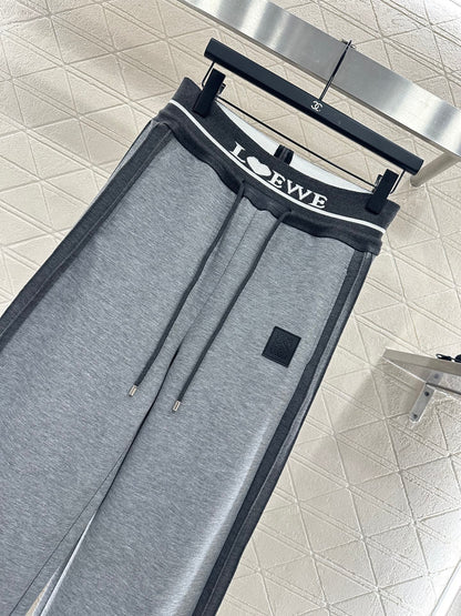 25fw Drawstring webbing wide leg pants