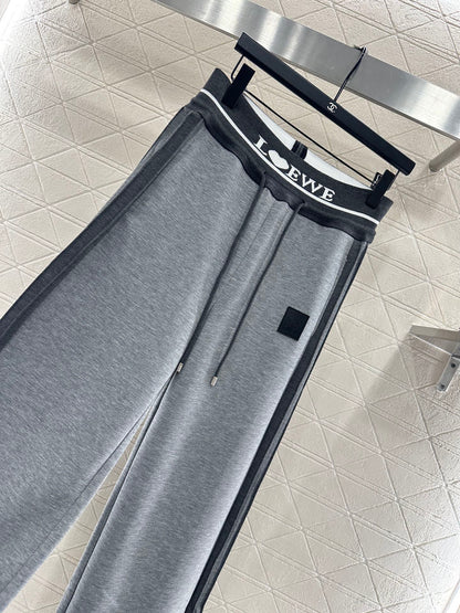 25fw Drawstring webbing wide leg pants