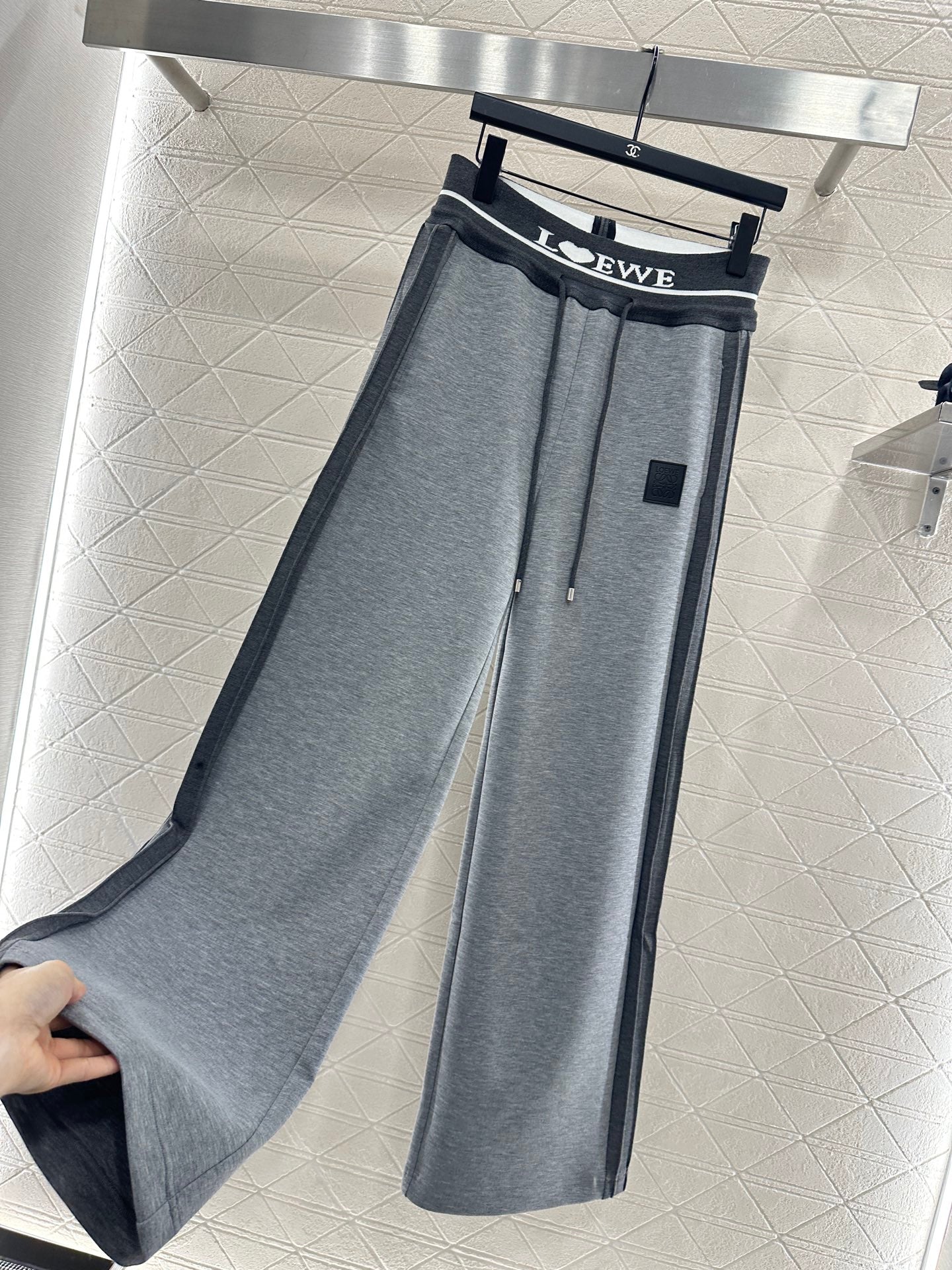 25fw Drawstring webbing wide leg pants