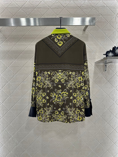 25fw Printed ribbon shirt half skirt set