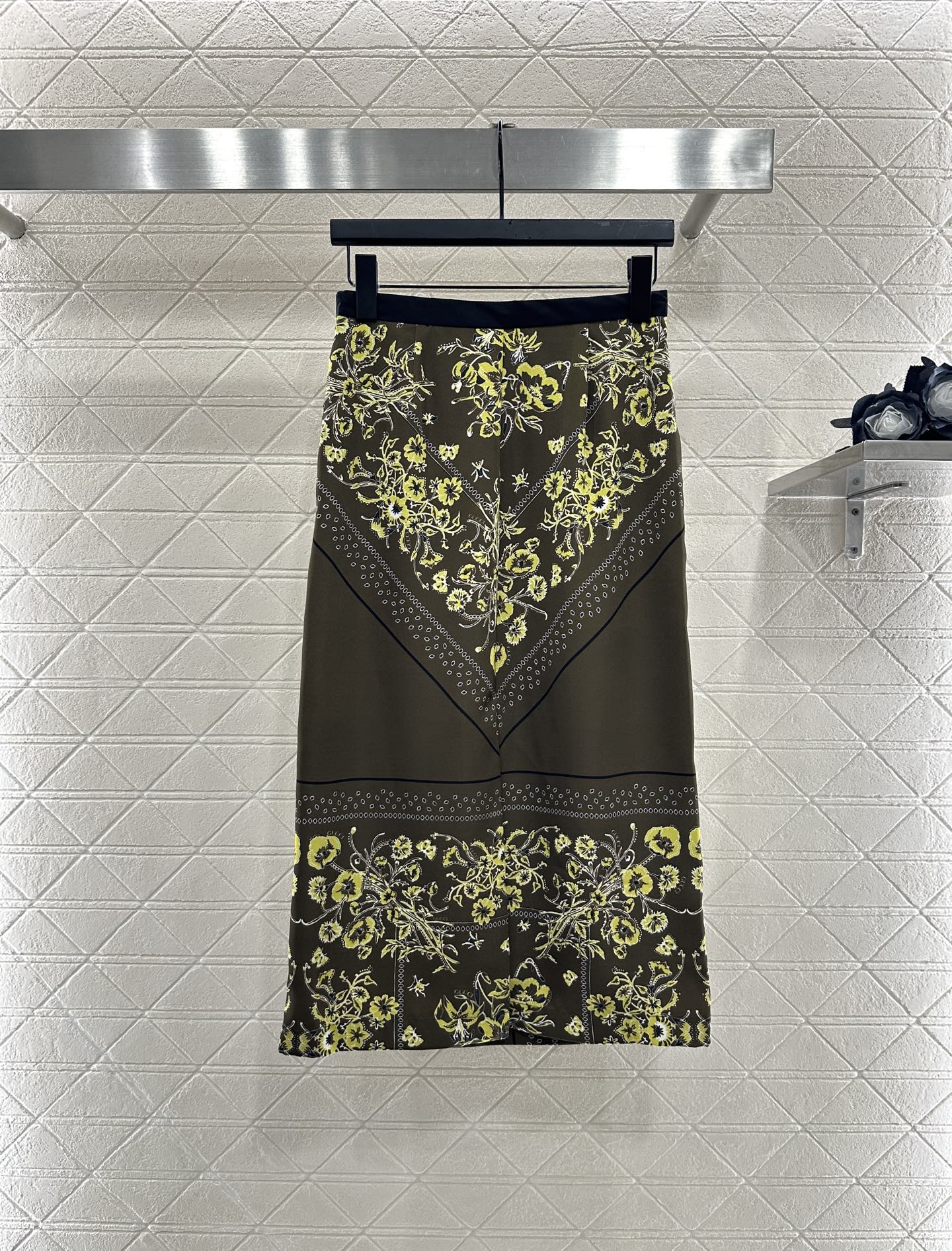 25fw Printed ribbon shirt half skirt set