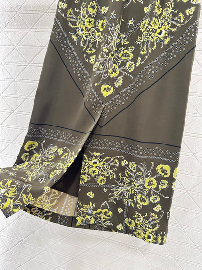 25fw Printed ribbon shirt half skirt set