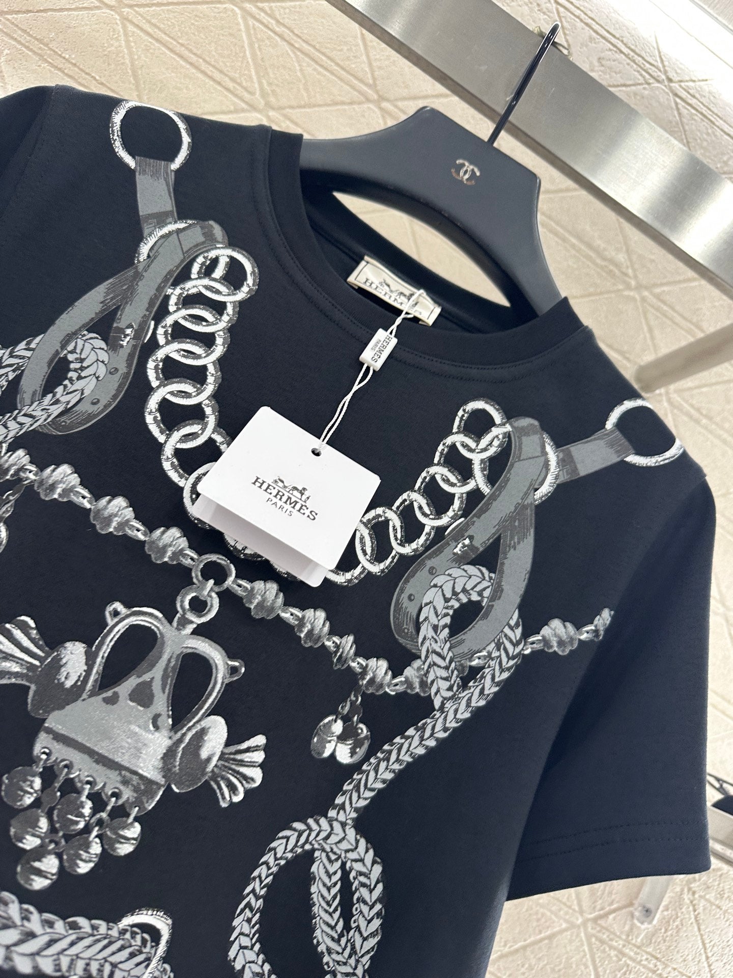 25fw Chain buckle printed T-shirt