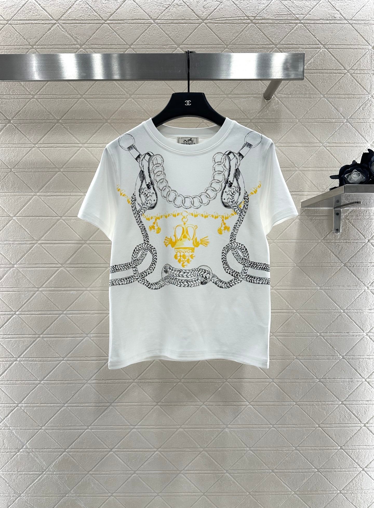 25fw Chain buckle printed T-shirt