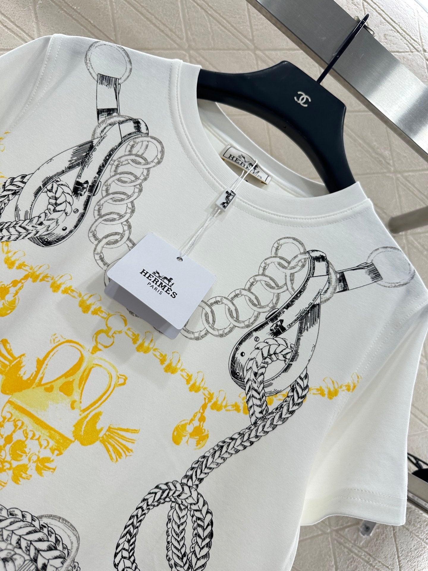 25fw Chain buckle printed T-shirt