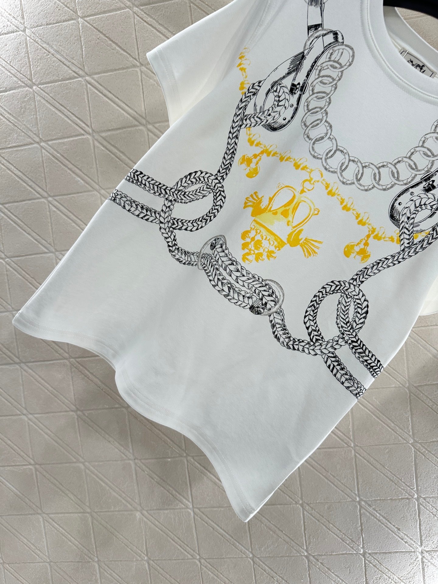 25fw Chain buckle printed T-shirt