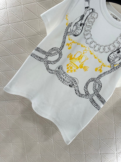 25fw Chain buckle printed T-shirt