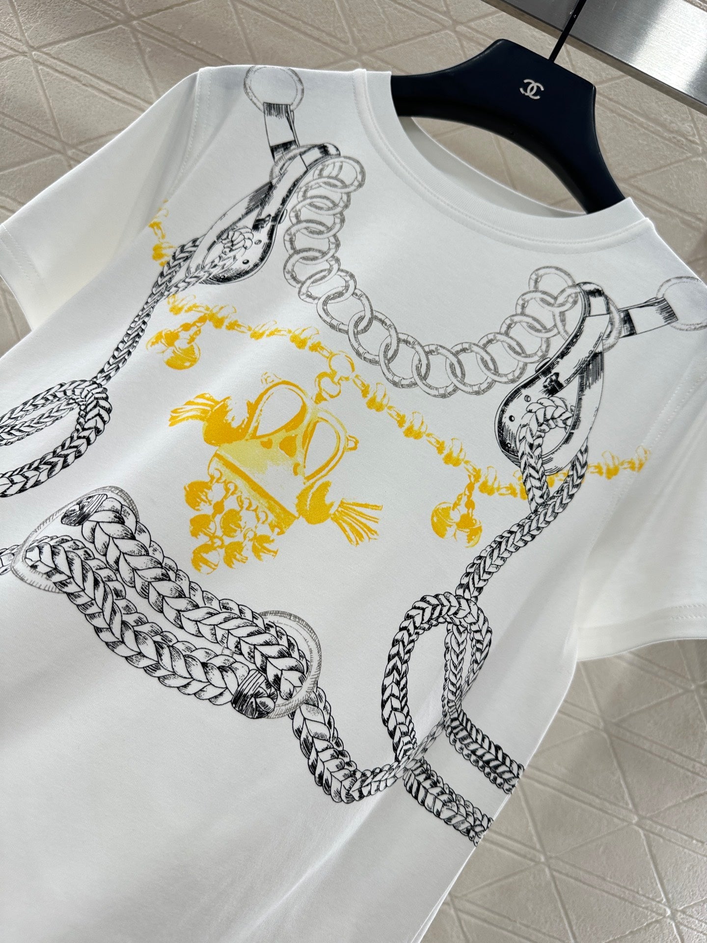25fw Chain buckle printed T-shirt